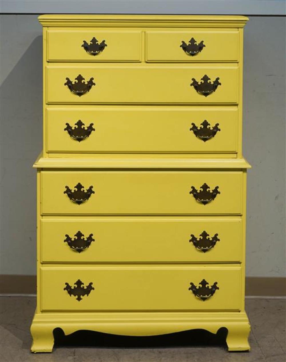 EARLY AMERICAN STYLE YELLOW PAINTED 3203de