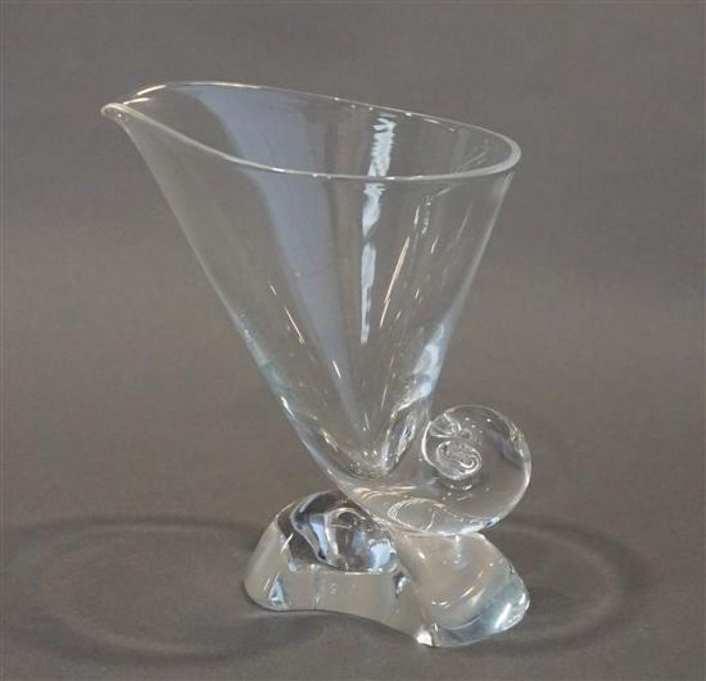 STEUBEN CLEAR CRYSTAL CORNUCOPIA,