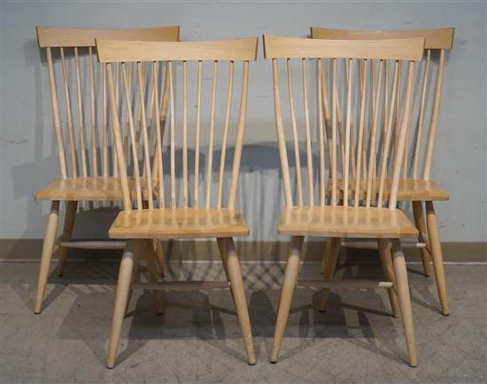 FOUR FRUITWOOD KITCHEN CHAIRSFour Fruitwood