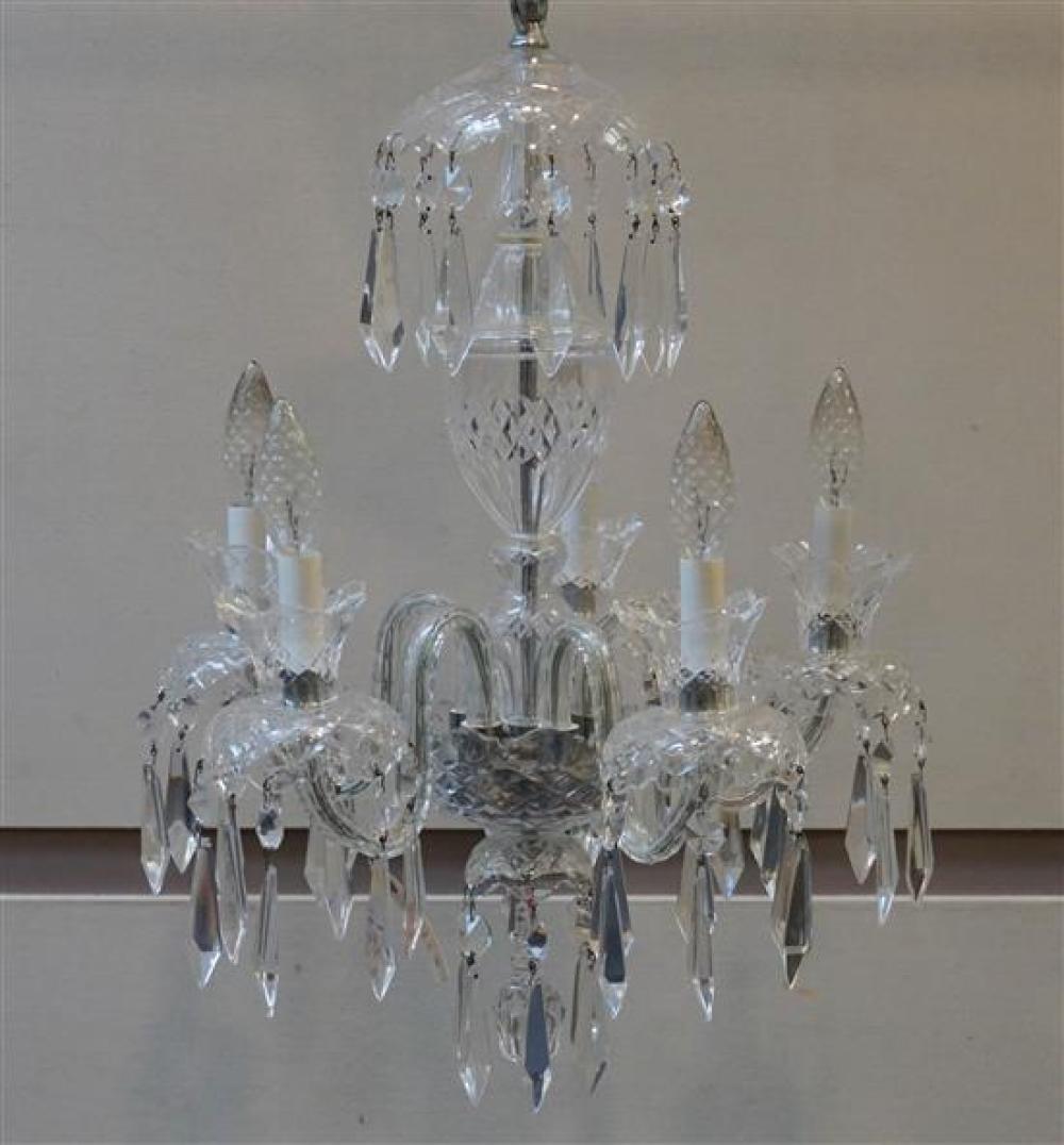 WATERFORD CUT CRYSTAL FIVE LIGHT CHANDELIERWaterford