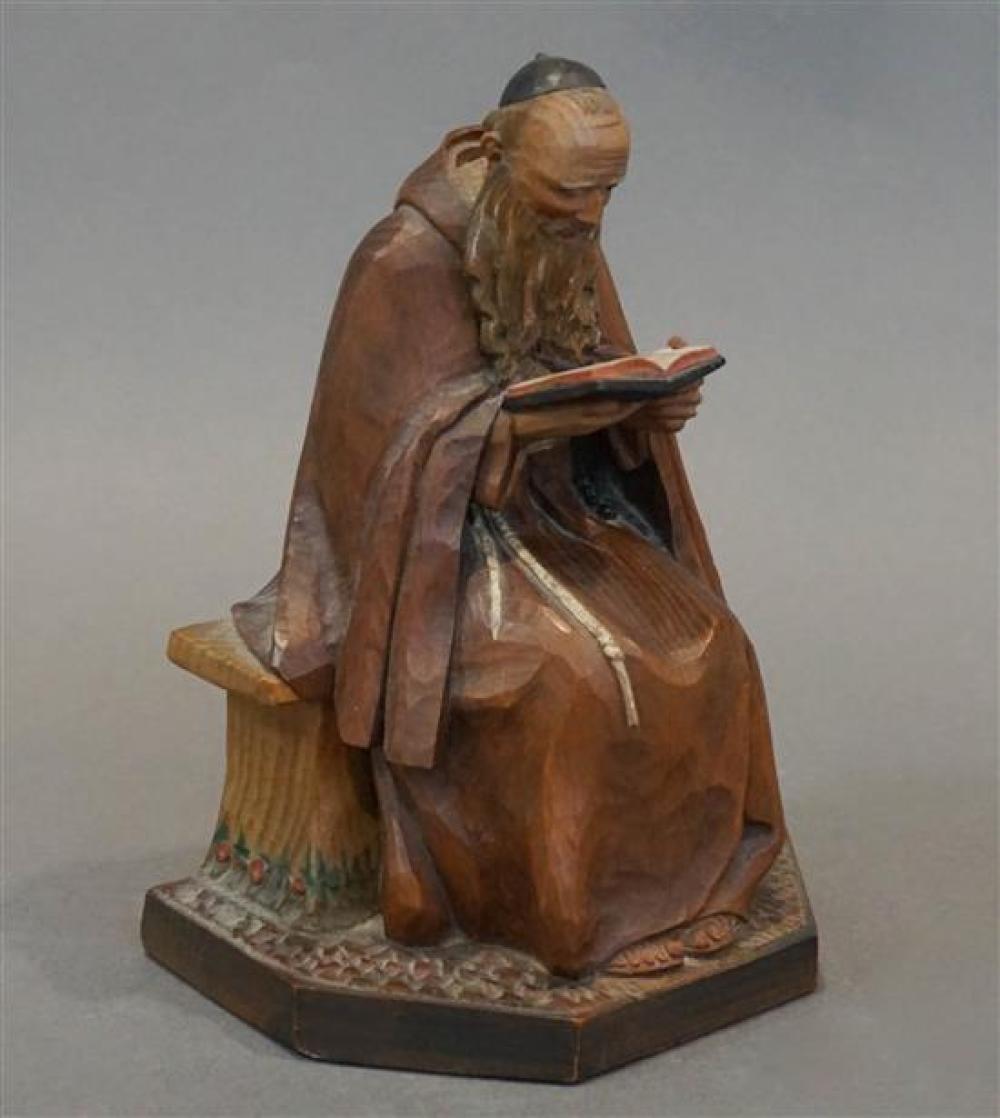 M. KASLATTEN, MONK READING, CARVED