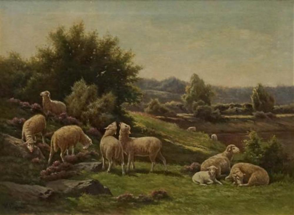 V VEZIEN, 20TH CENTURY, SHEEP ON