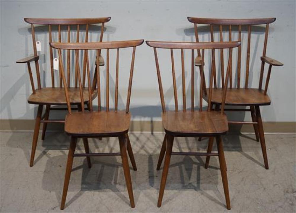 PAIR OF MODERN WALNUT SIDE CHAIRS 320461