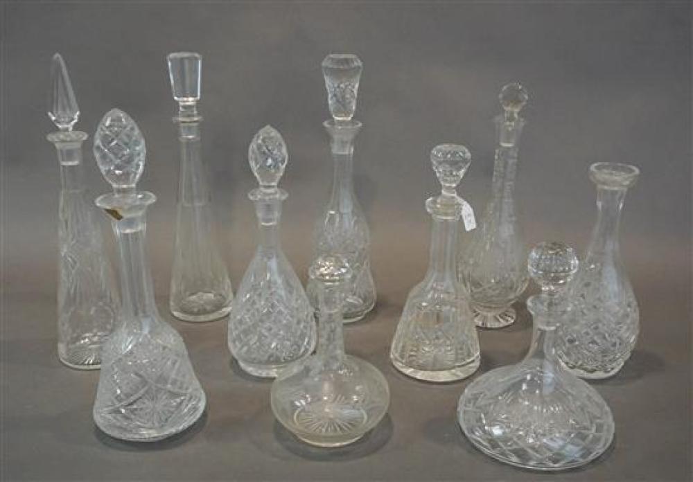 COLLECTION OF TEN CRYSTAL DECANTERSCollection