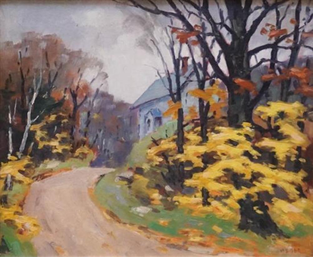 WEBER, COUNTRY ROAD IN FALL, OIL