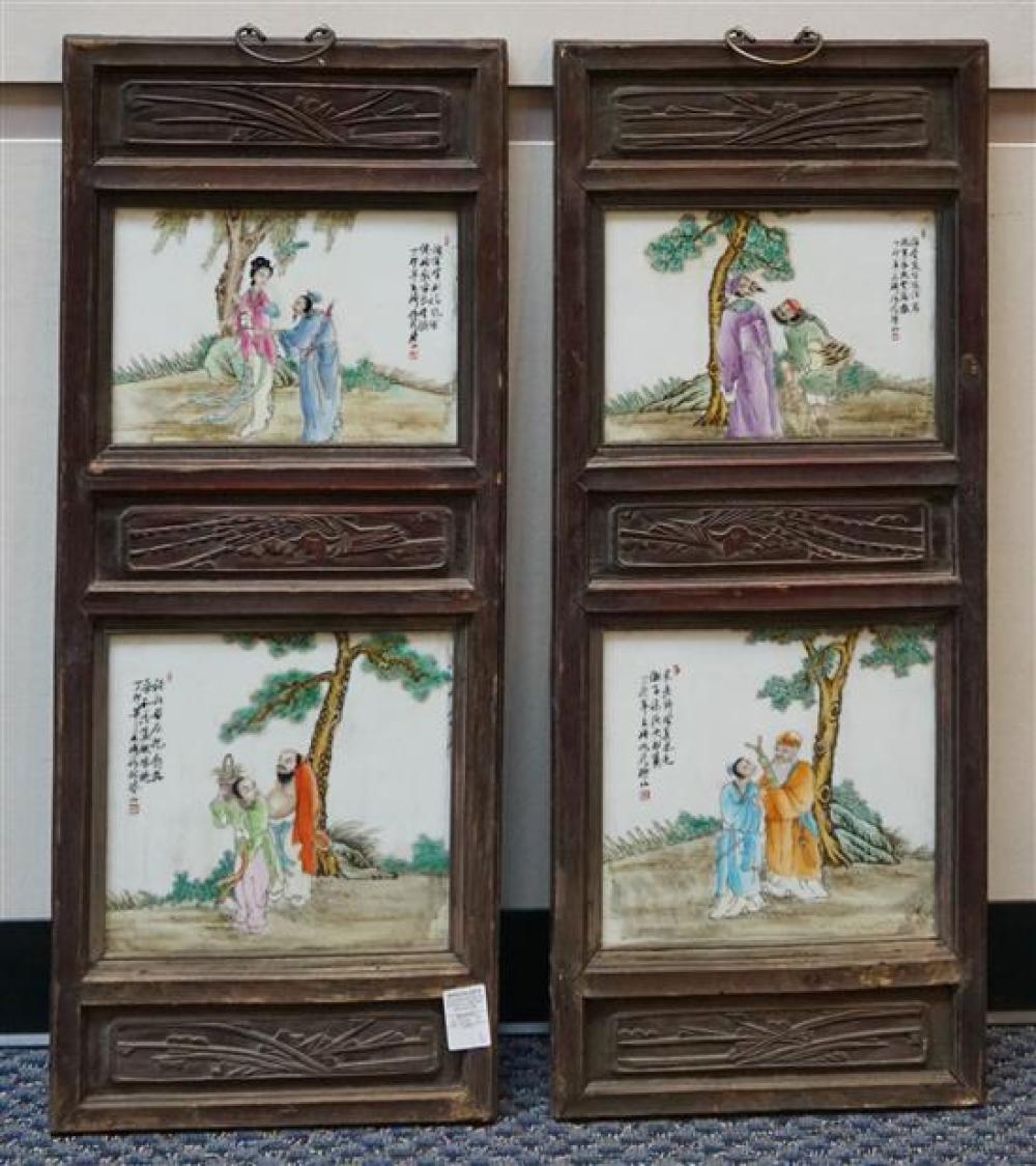 PAIR OF FRAMED CHINESE FAMILLE 32047f