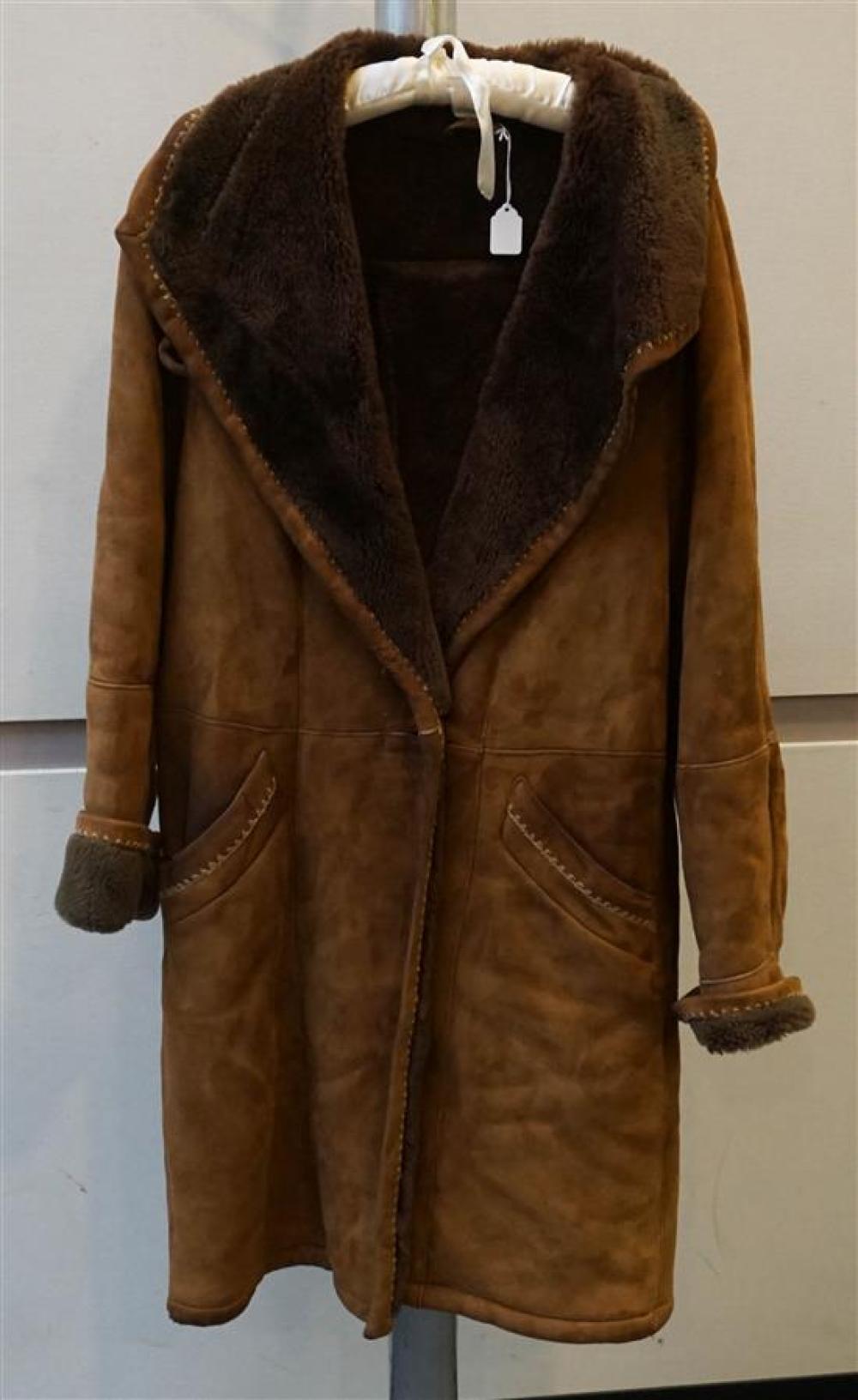 NEIMAN MARCUS BROWN SHEARLING 3 4 320547