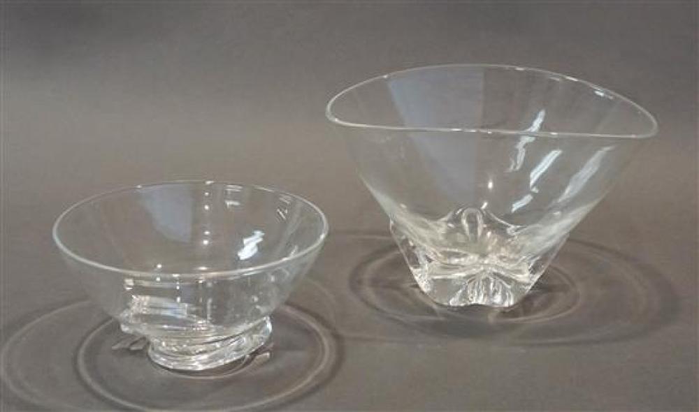 TWO STEUBEN CLEAR CRYSTAL BOWLSTwo