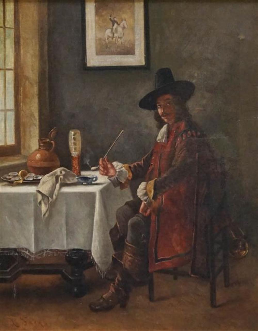 LE FARGE, MAN SEATED IN TAVERN,
