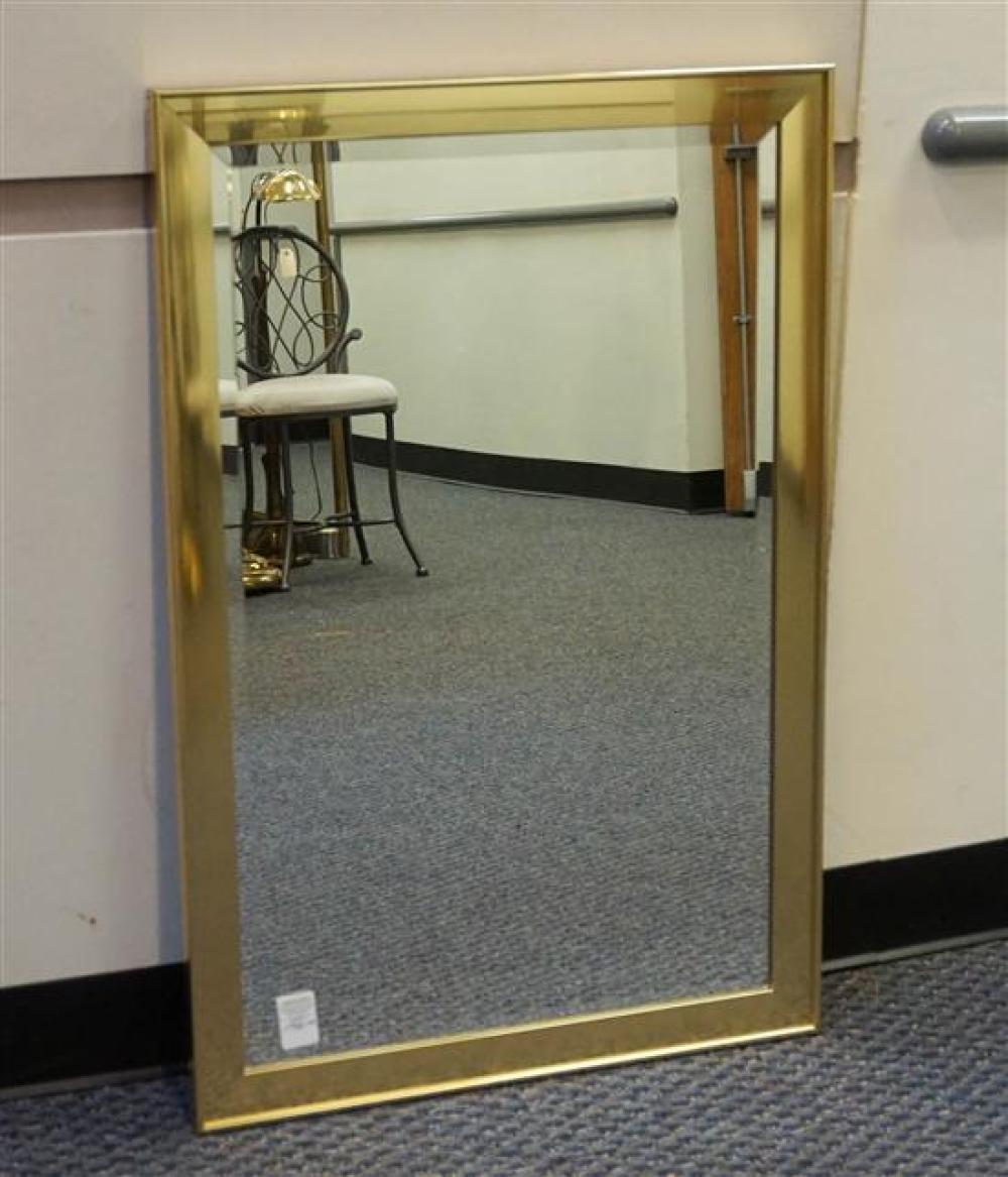 CONTEMPORARY BRASS TONE FRAME MIRROR,