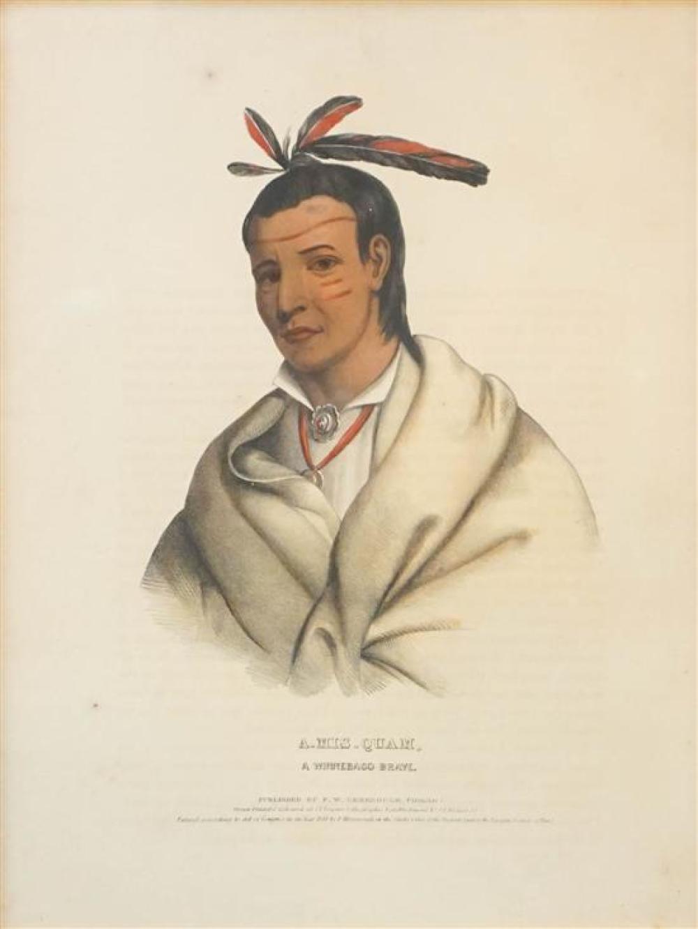 HAND COLORED LITHOGRAPH OF A-MIS-QUAM,