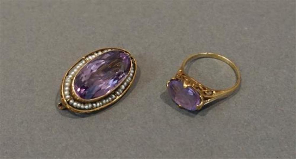 14-KARAT YELLOW-GOLD AND AMETHYST