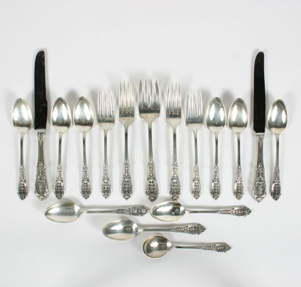 Wallace sterling flatware in the Rose