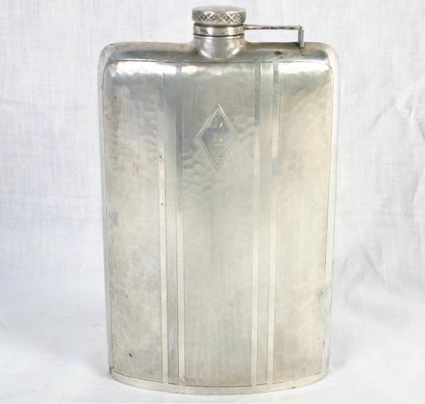 Wallace sterling silver flask; hinged
