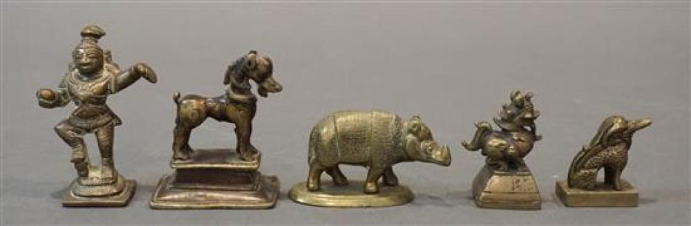 GROUP OF FIVE INDIAN BRONZE AND 32067b