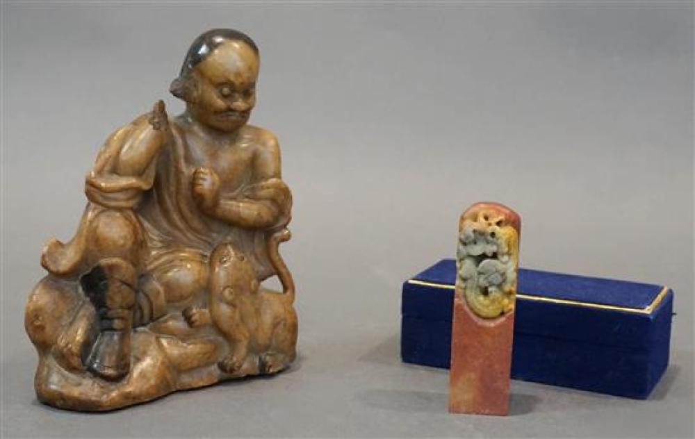 CHINESE LIGHT BROWN SOAPSTONE FIGURE 320674