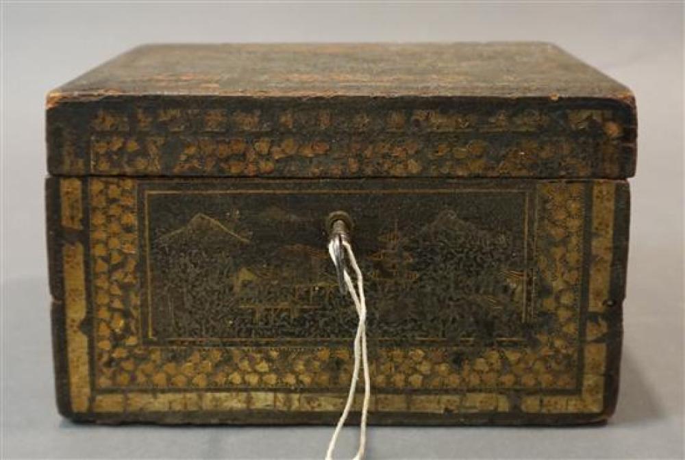 CHINESE EXPORT GILT DECORATED BLACK 320682