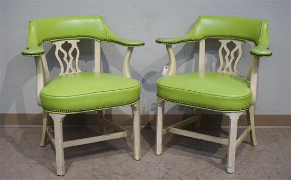 PAIR OF CHIPPENDALE STYLE ENAMEL 3206ae