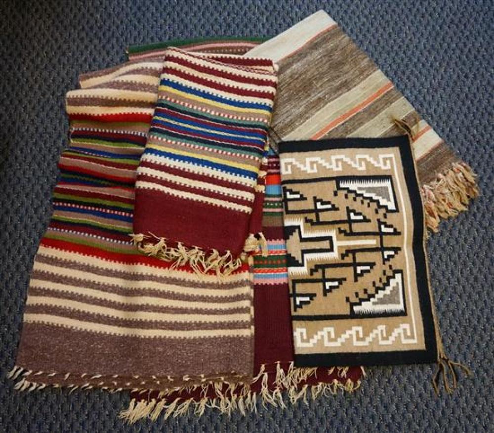 FIVE SOUTHWEST INDIAN/MEXICAN WOVEN