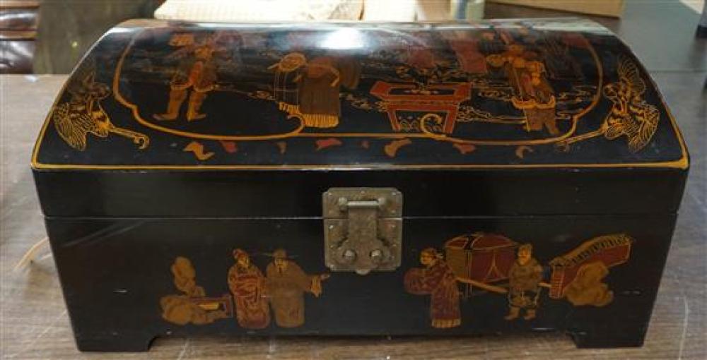 CHINESE DECORATED BLACK LACQUER
