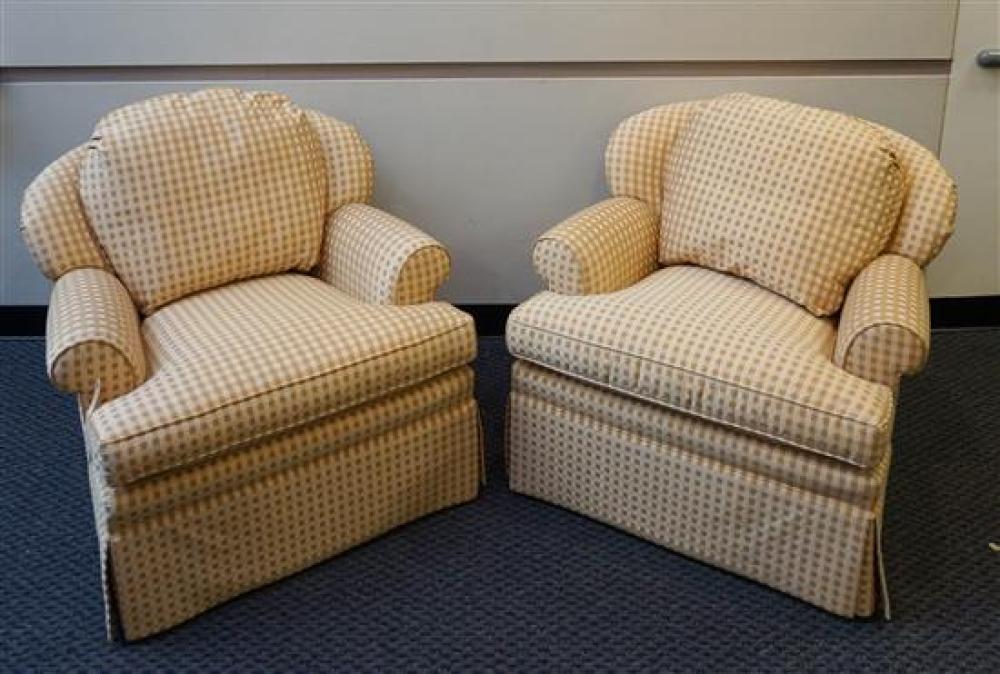 PAIR OF STICKLEY UPHOLSTERED SWIVEL