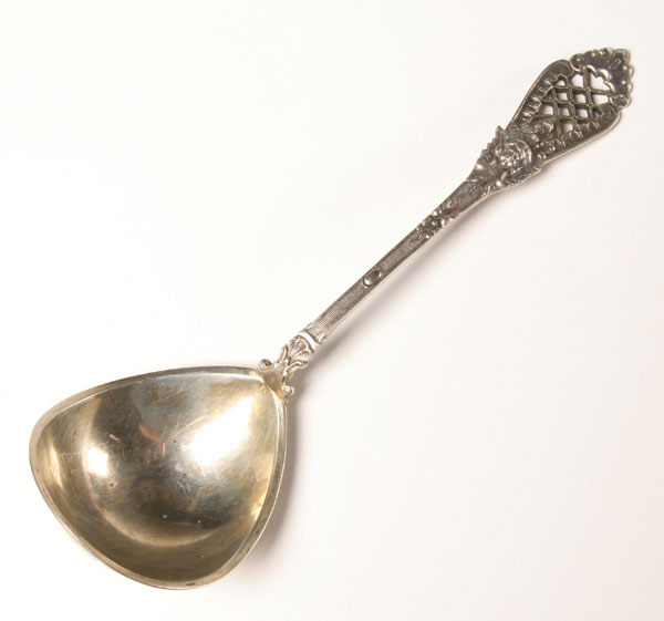 German 800 silver serving ladle with