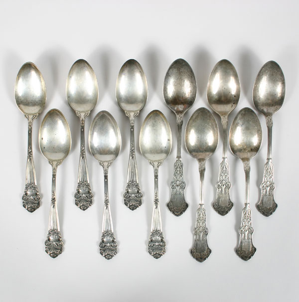 Lot of 11 sterling spoons including 500c2