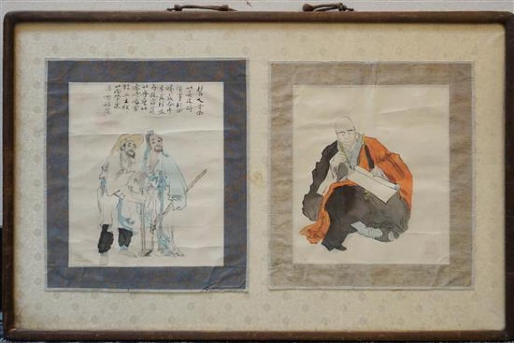 CHINESE SCHOOL TWO WORKS FRAMED 32079b