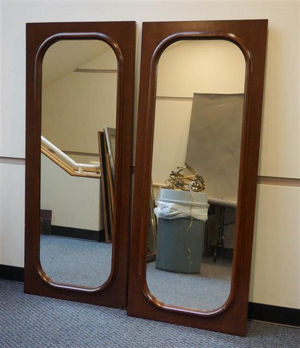 PAIR OF FRUITWOOD FRAME MIRRORS,