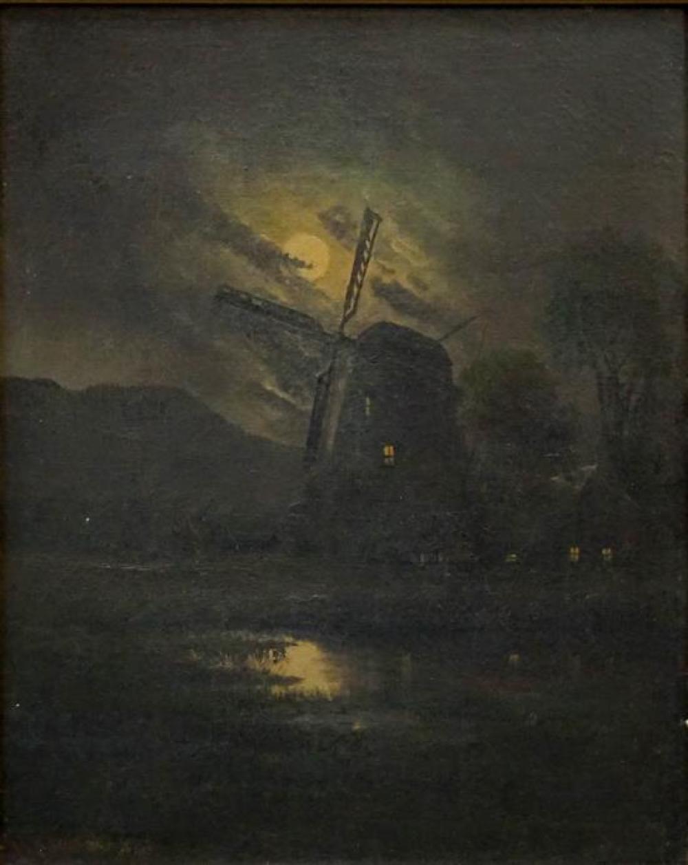 H.J. DOURY(?), WINDMILL AT DUSK,