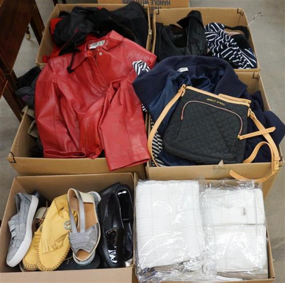 FIVE BOXES WITH CLOTHING INCLUDING 3208ae