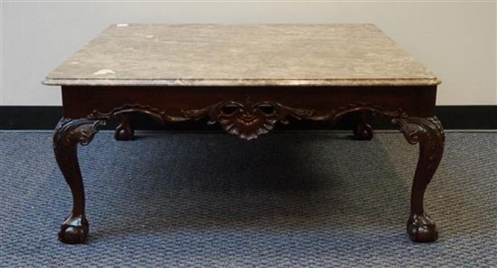 CHIPPENDALE STYLE MAHOGANY MARBLE TOP