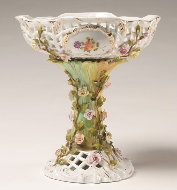 German porcelain tazza; hand painted