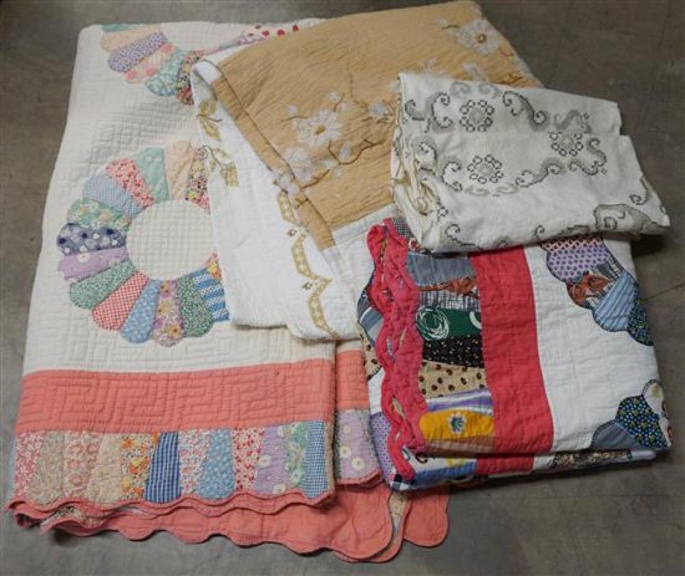 THREE APPLIQUE PATCH QUILTS AND