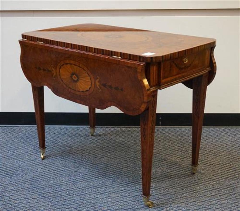 ITALIAN INLAID BURLWOOD DROP LEAF