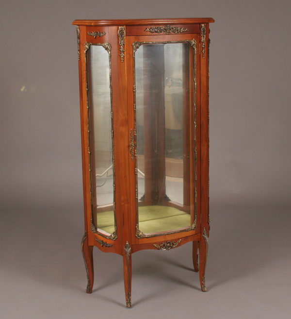 French style display cabinet; curved