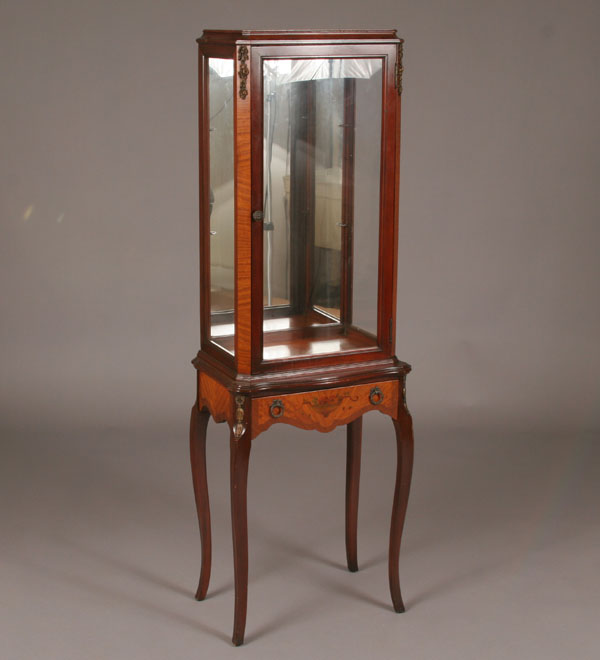 French style display cabinet; veneered