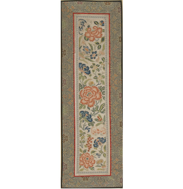 Asian tapestry with central floral