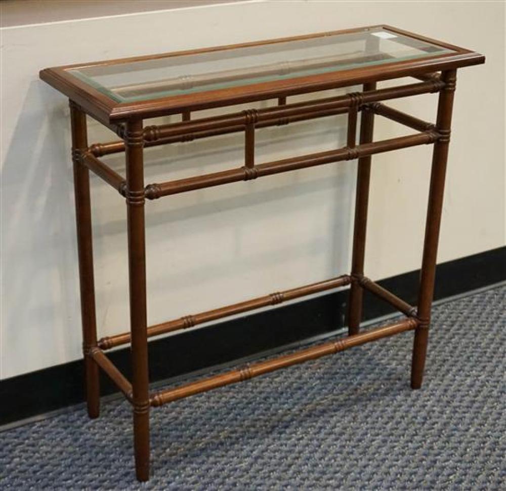 FAUX BAMBOO GLASS TOP SOFA TABLE,