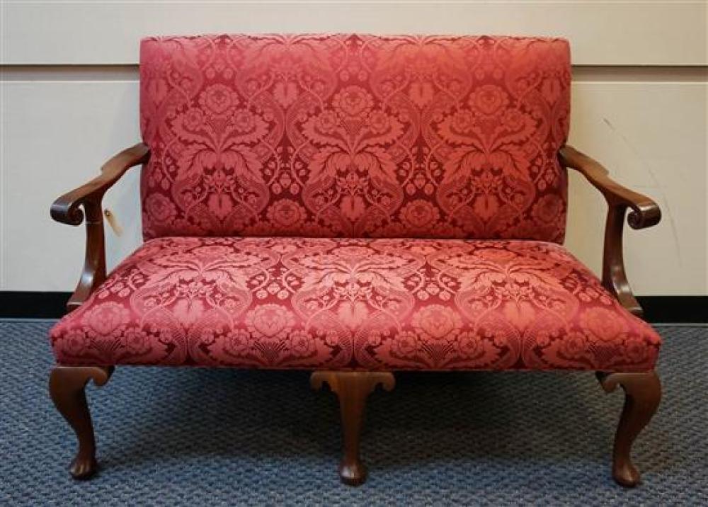 GEORGE III STYLE MAHOGANY FLORAL RED