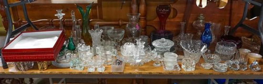 GROUP OF CRYSTAL AND GLASS VASES, BOWLS