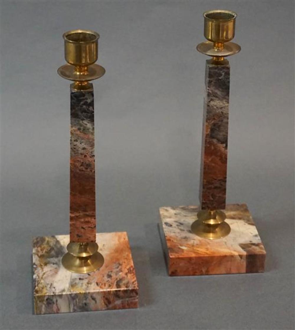 PAIR OF EMPIRE STYLE MARBLE CANDLESTICKS  320a80