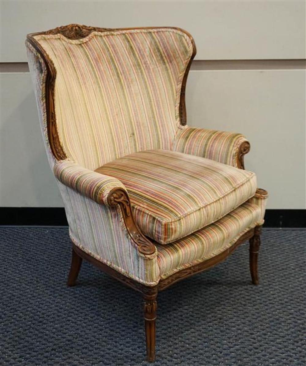 REGENCY STYLE MAHOGANY STRIPE VELVET