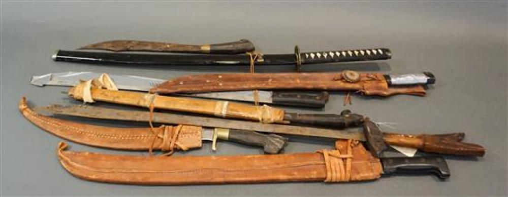 JAPANESE SAMURAI SWORD AND SEVEN INDONESIAN/PHILIPPINE