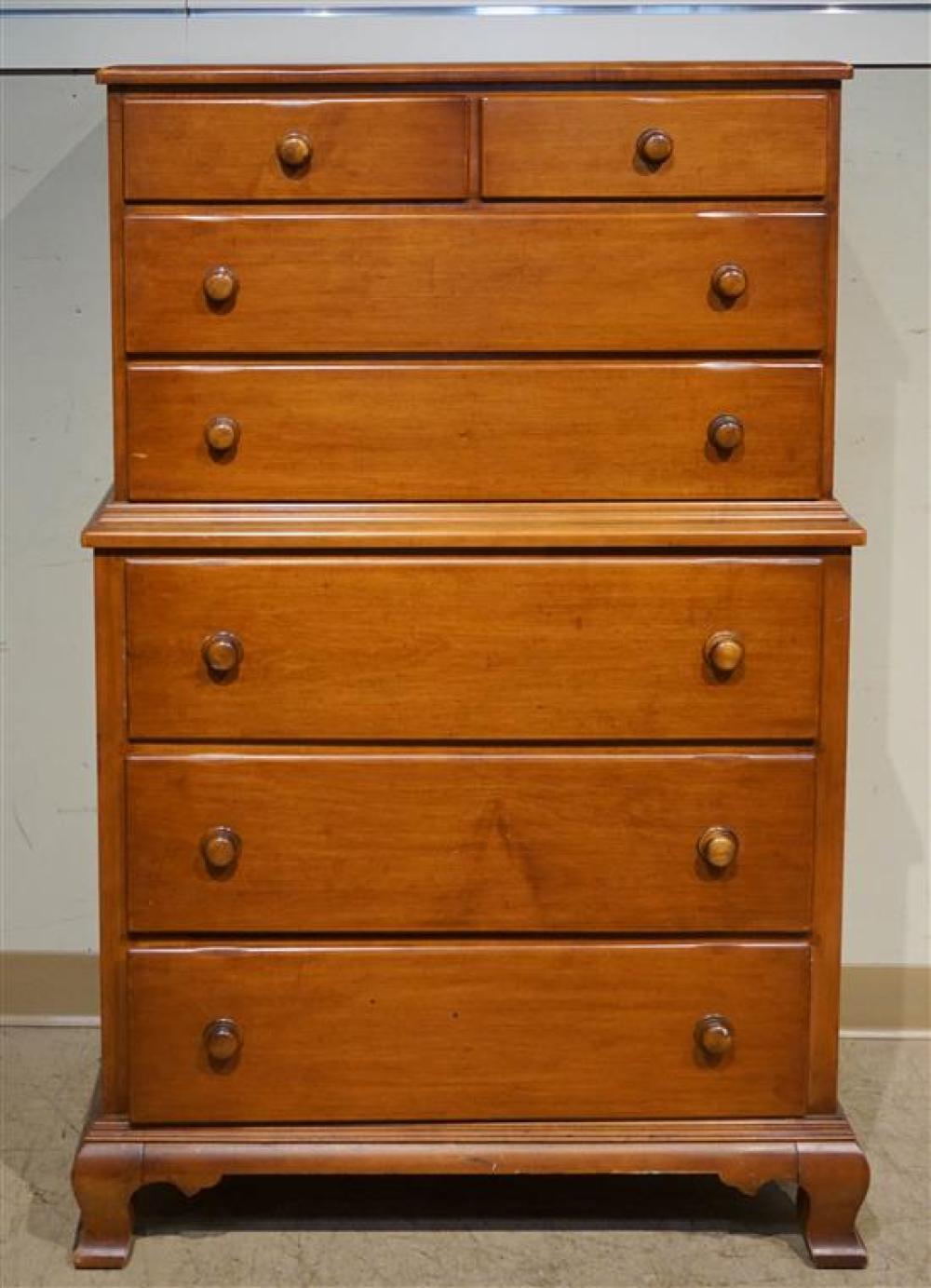 CHIPPENDALE STYLE CHERRY TALL CHEST