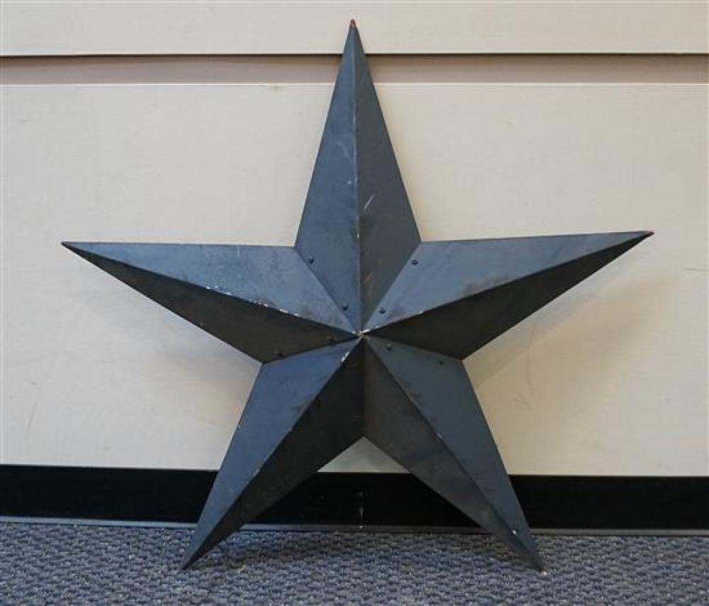 BLUE PAINTED TIN STAR, HEIGHT: 37 INCHESBlue
