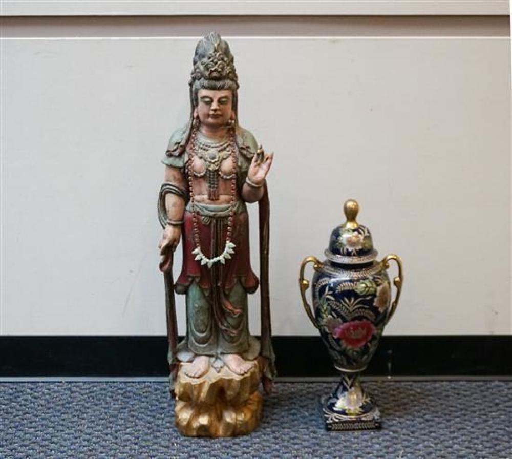 DECORATED FIGURE AND PORCELAIN