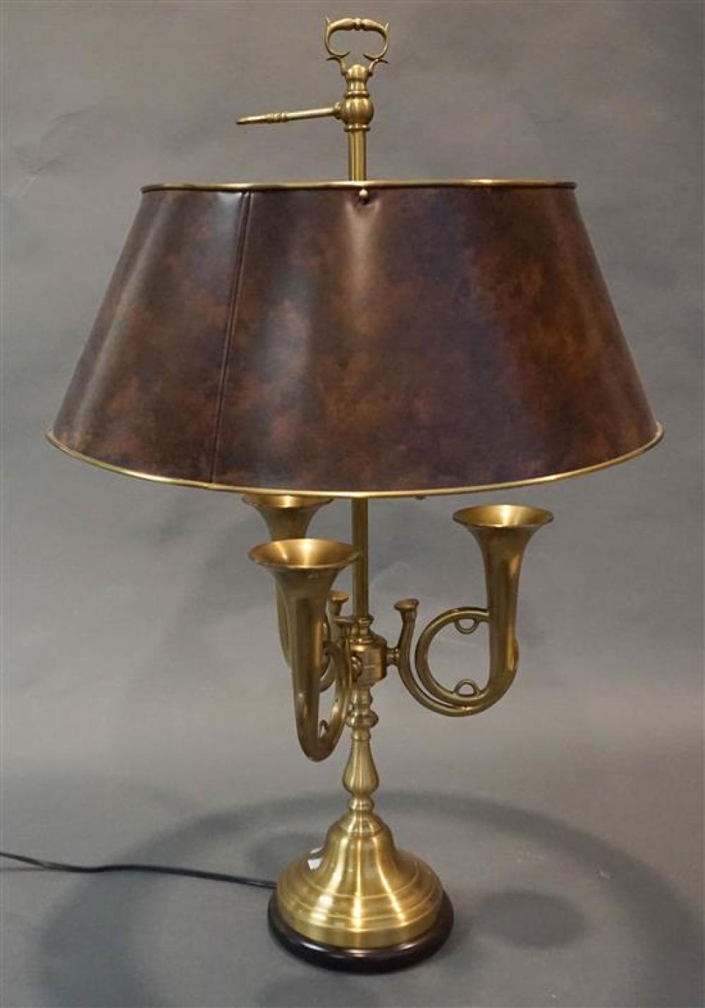 BRASS FRENCH HORN TABLE LAMP  320b40