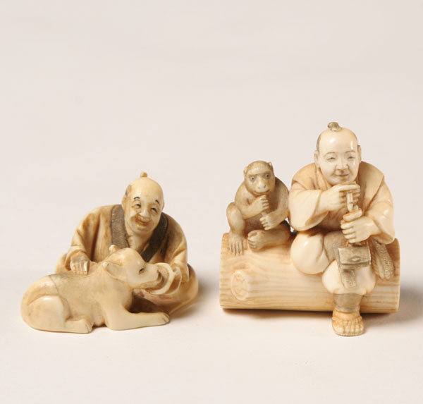 Lot of 2 Japanese carved ivory 50126