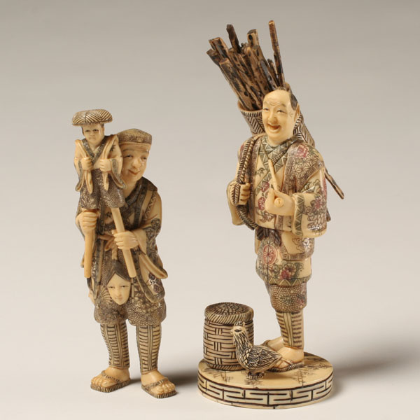Japanese carved ivory peddler and 5012c